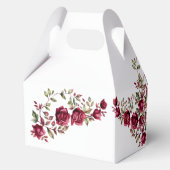 Bourgogne Bloemen Moderne 'Repetitie Diner' Trouwe Bedankdoosjes (Achterkant)