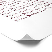 Bourgogne Bloemen Monogram Bruiloft Zitkaarten Poster (Hoek)