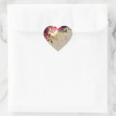 Bourgogne Bloemen monogram hart gunst sticker 3979 (Tas)