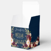 Bourgogne Bloemen Navy Blauw Rustiek Vrijgezellenf Bedankdoosjes (Geopend)