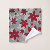 Bourgogne bloemen op lichtgrijs en wijnstokken bad handdoek (Wasdoekje)