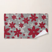 Bourgogne bloemen op lichtgrijs en wijnstokken bad handdoek (Handdoek)