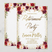 Bourgogne Bloemen Pensioen Partij Kaart (Voorkant / Achterkant)