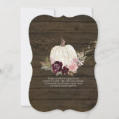 Bourgogne Bloemen Pompoen Roze Goud Baby Meisje Do Kaart (Achterkant)