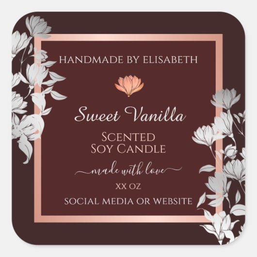 Bourgogne Bloemen Product Verpakking Etiketten Blo (Voorkant)