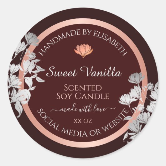 Bourgogne Bloemen Product Verpakking Etiketten Blo (Voorkant)