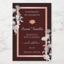 Bourgogne Bloemen Product Verpakking Labels &