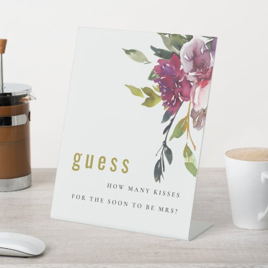 Bourgogne Bloemen Raad eens hoeveel kussen er spel Reclamebord Met Voetstuk (Insitu)