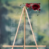 Bourgogne Bloemen, Rode bloemen, Boho, Zitkaarten Acryl Bord (Neutraal)