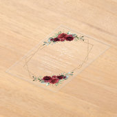 Bourgogne bloemen, rode bloemen, Florale bruiloft Acryl Uitnodigingen (Laagn)