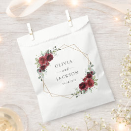 Bourgogne bloemen, rode bloemen, Florale bruiloft Bedankzakje