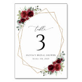 Bourgogne bloemen, rode bloemen, tabelnummers kaart (Achterkant)
