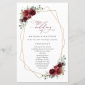 Bourgogne bloemen, rode bloemen, weddenschapsprogr (Voorkant)