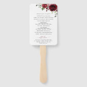 Bourgogne bloemen, rode bloemen, weddenschapsprogr handwaaier (Achterkant)