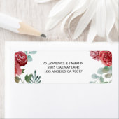 Bourgogne Bloemen Roos Foliage Bruiloft Etiket (Insitu)