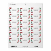 Bourgogne Bloemen Roos Foliage Bruiloft Etiket (Full Sheet)