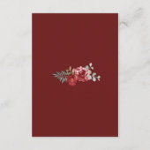 Bourgogne Bloemen Roos Foliage Bruiloft Wishing We Informatiekaartje (Achterkant)
