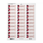 Bourgogne Bloemen & Roos Goud Bruiloft Retouradres Etiket (Full Sheet)