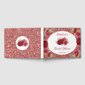 Bourgogne Bloemen Roos Goud Glitter Vrijgezellenfe Gastenboek (Volledig)