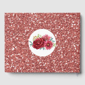 Bourgogne Bloemen Roos Goud Glitter Vrijgezellenfe Gastenboek (Achterkant)