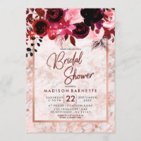 Bourgogne Bloemen Roos Gouden Bruids Douche Invita