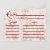 Bourgogne Bloemen & Roos Gouden Bruidsrecept Kaart (Achterkant)