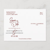 Bourgogne Bloemen & Roos Gouden Bruiloft Save the  Aankondigingskaart (Achterkant)