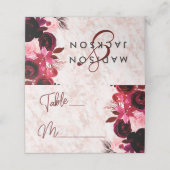 Bourgogne Bloemen & Roos Gouden Zittafel Nummer Plaatskaartje (Buitenkant ongevouwen)