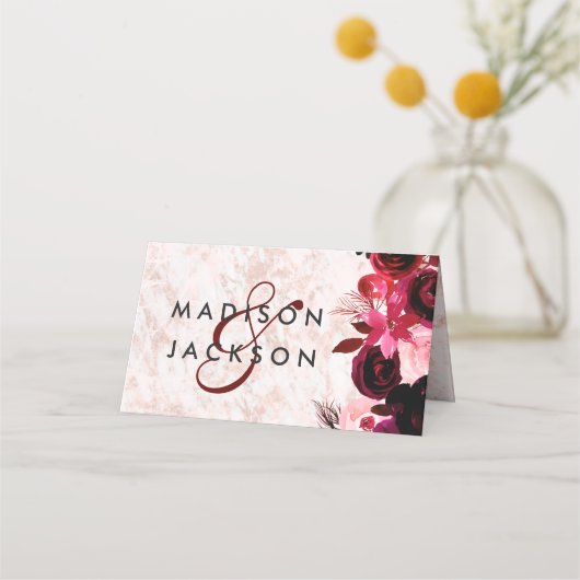 Bourgogne Bloemen & Roos Gouden Zittafel Nummer Plaatskaartje (Achterkant)