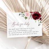 Bourgogne bloemen, roze bloemen, boeken voor Baby Informatiekaartje