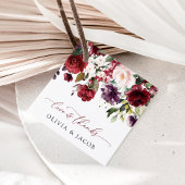 Bourgogne bloemen, roze bloemen, groen, huwelijk bedankjes labels