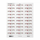 Bourgogne bloemen, roze bloemen, groen, huwelijk etiket (Full Sheet)