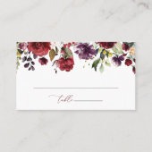 Bourgogne bloemen, roze bloemen, groen, huwelijk plaatskaartje (Voorkant)