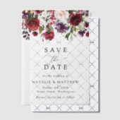 Bourgogne bloemen, roze bloemen, groen, huwelijk vellum uitnodigingen (Offset (Uitnodiging))