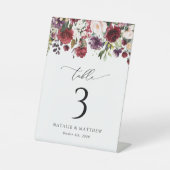 Bourgogne bloemen, roze bloemen, tabelnummers reclamebord met voetstuk (Voorkant)