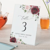 Bourgogne bloemen, roze bloemen, tabelnummers reclamebord met voetstuk (Insitu)