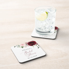 Bourgogne bloemen, roze bloemen, Vrijgezellenfeest Bier Onderzetter