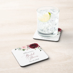 Bourgogne bloemen, roze bloemen, Vrijgezellenfeest Bier Onderzetter