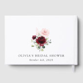 Bourgogne bloemen, roze bloemen, Vrijgezellenfeest Gastenboek (Achterkant)