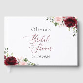 Bourgogne bloemen, roze bloemen, Vrijgezellenfeest Gastenboek (Voorkant)