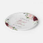 Bourgogne bloemen, roze bloemen, Vrijgezellenfeest Papieren Bordje (Gekanteld)