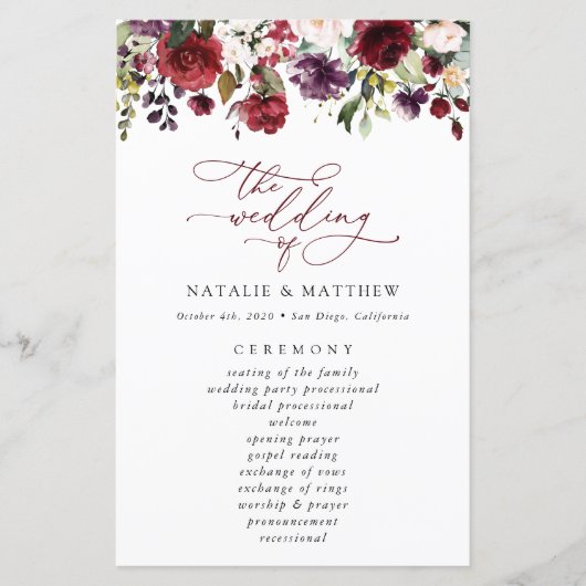 Bourgogne bloemen, roze bloemen, weddenschapsprogr (Voorkant)