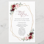 Bourgogne bloemen, roze bloemen, weddenschapsprogr (Voorkant)