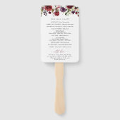 Bourgogne bloemen, roze bloemen, weddenschapsprogr handwaaier (Achterkant)