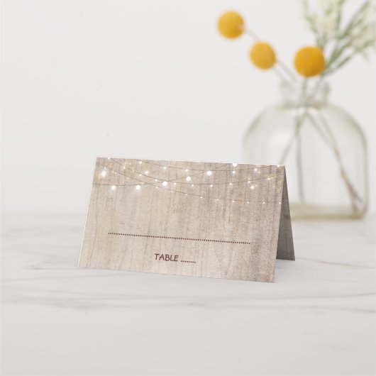 Bourgogne Bloemen Rustiek Hout Mason Jar Bruiloft Plaatskaartje (Voorkant)