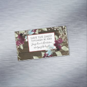 Bourgogne Bloemen Rustieke Marine Blush Save the D Magnetisch Visitekaartje (Voorbeeld)