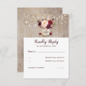 Bourgogne Bloemen Rustieke RSVP (Voorkant / Achterkant)