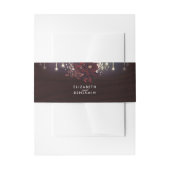 Bourgogne Bloemen Rustieke String Lights Wedding Uitnodigingen Wikkel (Voorkant Voorbeeld)