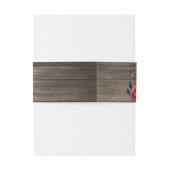 Bourgogne Bloemen Rustieke Woodgrain Uitnodigingen Wikkel (Achterkant Voorbeeld)