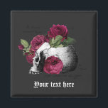 Bourgogne Bloemen Schedel Gotische Bruiloft Magneet<br><div class="desc">Whimsical gothic bordeaux bloemenschedel magneet aanpasbaar aan uw event specifieke kenmerken.</div>